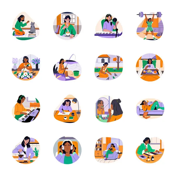 Ofisteki insanların vektör simgeleri