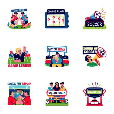 Futbol Maçı Düz Çıkartma Paketi 