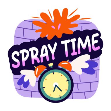 Dua zamanı tipografisi olan düz bir saat etiketi