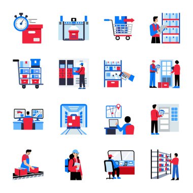 Bir grup insan ve ofiste çalışmak. vektör illüstrasyonu