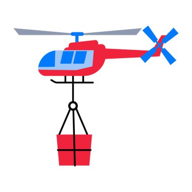 Düz stil helikopter dağıtım simgesi