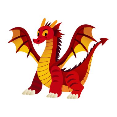 Çince ejderha düz vektör çizim