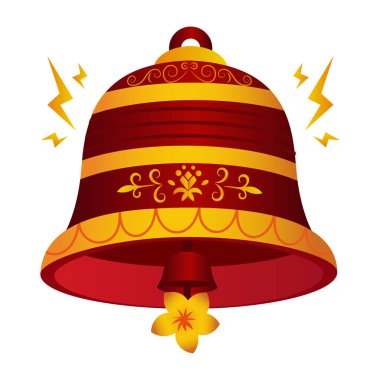 Çan düz vektör illüstrasyonu asılıyor