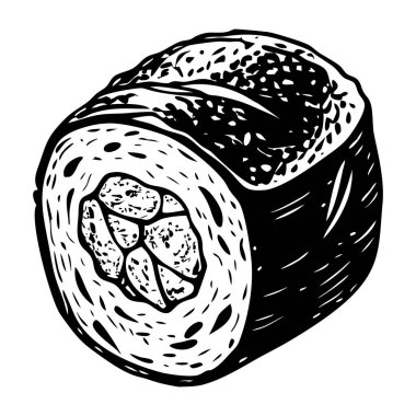 Japon suşi dürümü eski usul resimli.