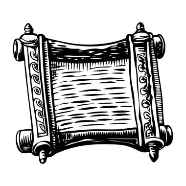 Antika Asya parşömen çizimleri klasik tarzda