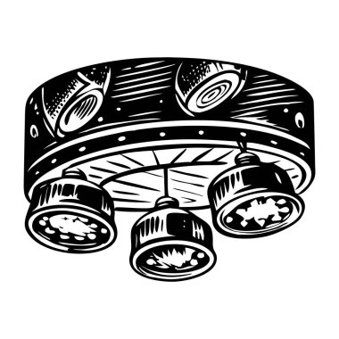 Kumarhane klasik biçim vektör illüstrasyonunu aydınlatıyor