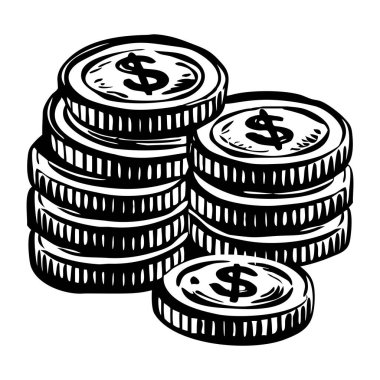 Dolar paralarını resmeden klasik illüstrasyon