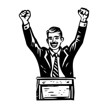 Kumarhane bahsini kazanan oyuncu, klasik karakter çizimi