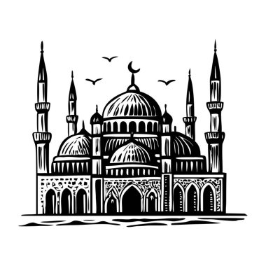 Mavi caminin klasik bir tasviri.