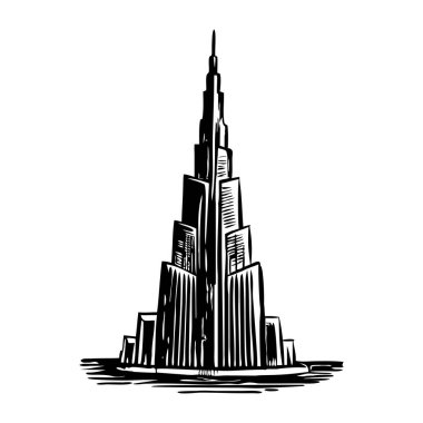 Burj khalifa 'nın klasik bir çizimi