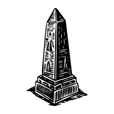 Mısırlı dikilitaş mimarisi illüstrasyonları klasik tarzda