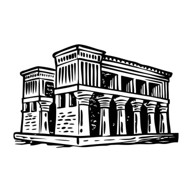 Eski tarz Hypostyle salon illüstrasyonu