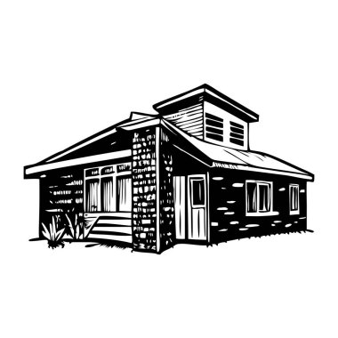 Klasik tarzda modern ev illüstrasyonu