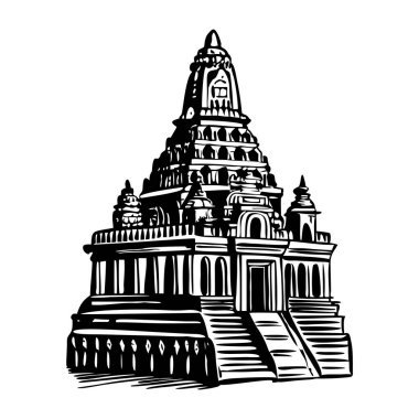 Hindu tapınağının klasik bir çizimi.