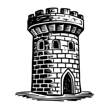 Bir ortaçağ kulesinin klasik bir tasviri