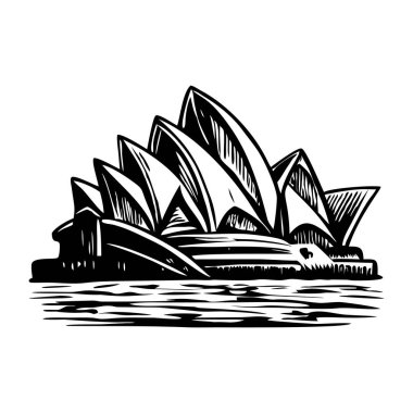 Klasik tarzda opera binası illüstrasyonu