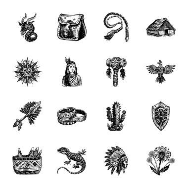 El çizimi ikonlar. vektör illüstrasyonu