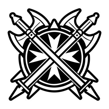 Ortaçağ kılıçlarının ve çapraz kılıçların amblemi