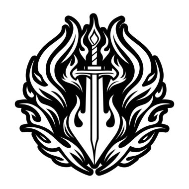Yanan kılıç sembolünün katı bir simgesi