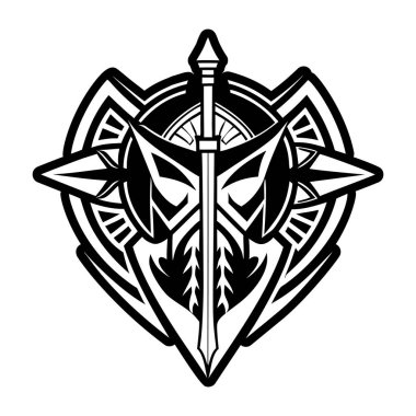 Ortaçağ mızrak sembolü simgesi katı biçimde
