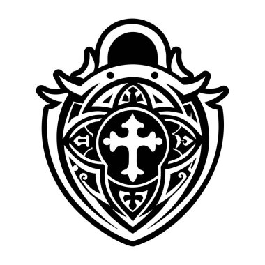 Tapınak kalkanı sembolünün dolu bir biçim simgesi