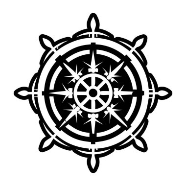 Ortaçağ dümen sembolünün bir simgesi