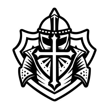 Ortaçağ savaşçı sembolünün doldurulmuş bir simgesi.