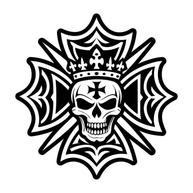 Taç giymiş kafatası sembolünün sembolü.