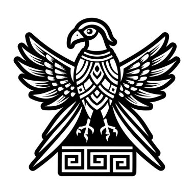 Guguk kuşu sembolünün kabartma tarzı simgesi