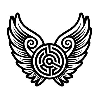 Daedalus kanatları simgesi katı stil simgesi