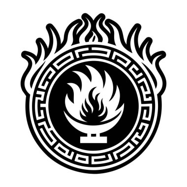 Kabartma biçiminde sonsuz alev simgesi