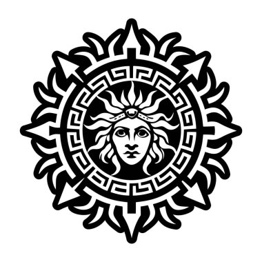 Helios sembolünün tam biçimli bir simgesi