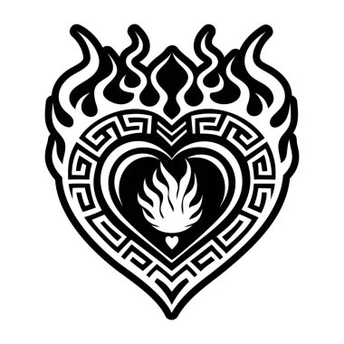 Kabartma biçiminde yanan kalp simgesi