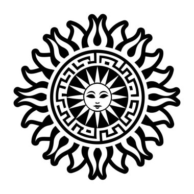 Güneş diski sembolünün doldurulmuş bir simgesi