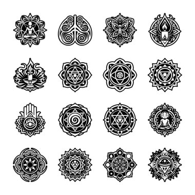 Mandala elementleri koleksiyonu. vektör