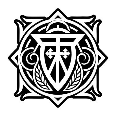 Dikenli taç şeklinde bir Hıristiyan haçı..