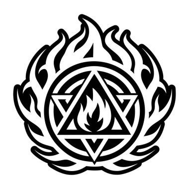 Ateş enerjisi sembolünün doldurulmuş bir simgesi