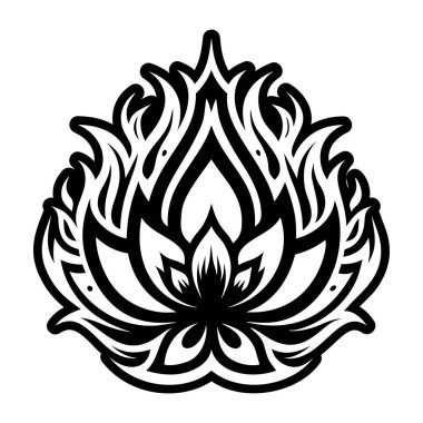 Yanan çiçek sembolünün doldurulmuş bir simgesi