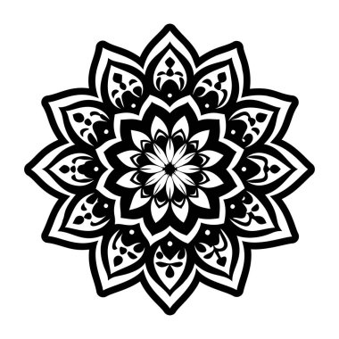 Çiçek mandala sembolünün doldurulmuş bir simgesi