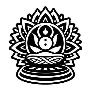 Meditasyon minder sembolünün bir simgesi