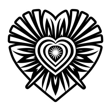 Işıldayan kalp sembolünün doldurulmuş bir simgesi