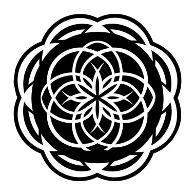Geometri çiçek sembolünün tam biçimli bir simgesi