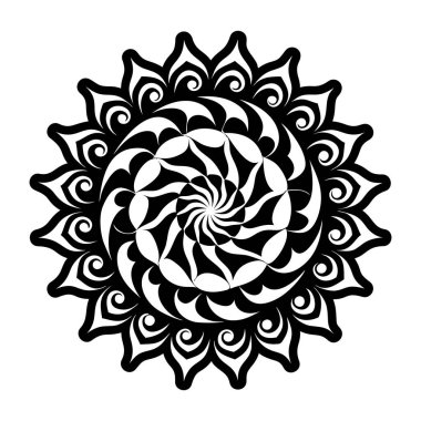 Spiral mandala sembolünün doldurulmuş bir stil simgesi