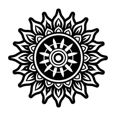 Mandala ışınları sembolünün doldurulmuş bir simgesi