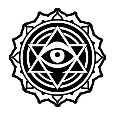 Üçüncü göz sembolünün doldurulmuş bir biçim simgesi