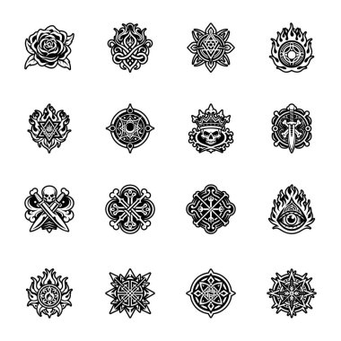 Uçsuz bucaksız balık dövmesinin doldurulmuş bir simgesi