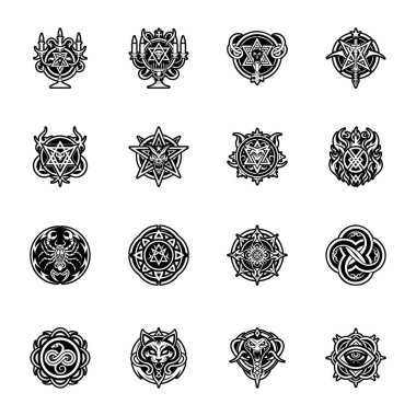 Baphomet baş dövmesinin doldurulmuş bir simgesi