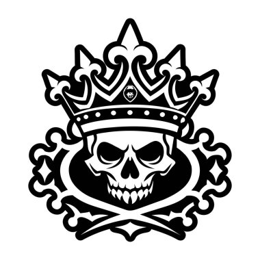 Taç giymiş kafatası sembolünün doldurulmuş bir simgesi