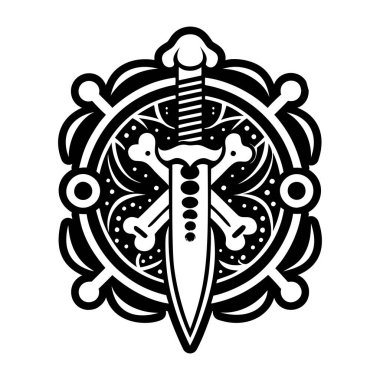 Kemik bıçağı dövmesinin sağlam bir simgesi.