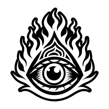 Yanan göz dövmesinin sembolü.